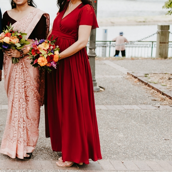 Baltic Born Kristina Maxi Dress in burgundy - S - Picture 6 of 6